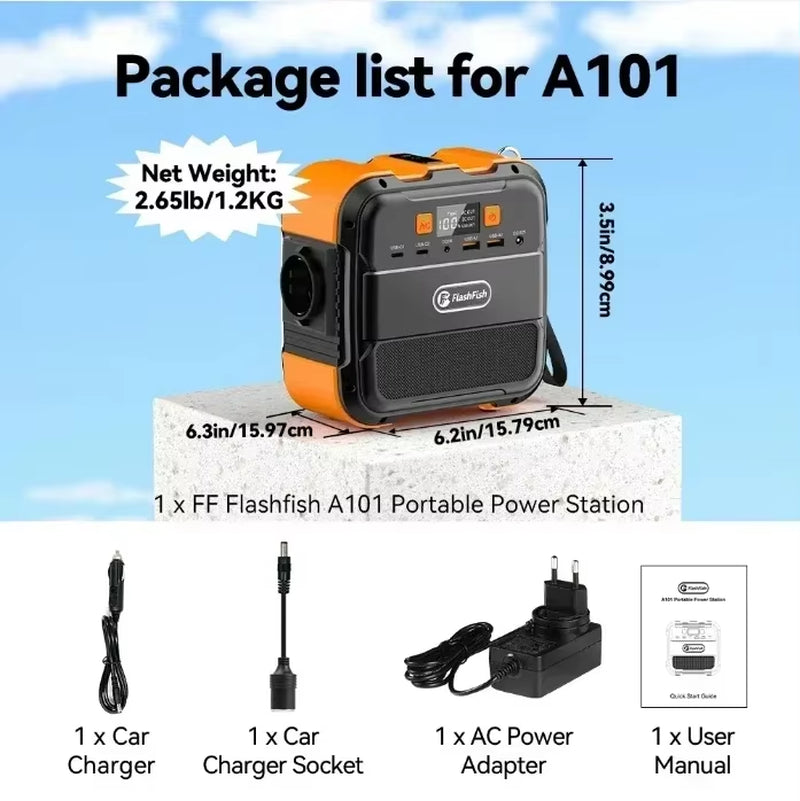 Powerstation E200 Portable Power Station 200W Solar Generator 151WH Battery AC DC Outdoor Camera Drone Power Supply Solar Charge